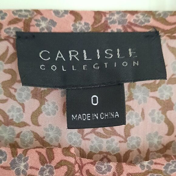 Carlisle Collection Floral Silk Blouse Top size 0  (XS US) - Picture 2 of 7